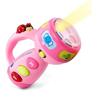 VTech 旋轉學習彩色手電筒玩具（粉色）