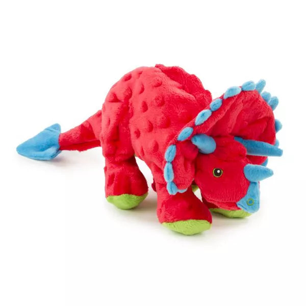 Dinos Frills 吱吱叫絨毛狗玩具 - 防咬科技款 (紅色, 大型)