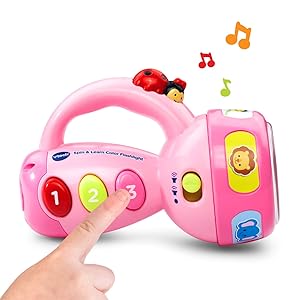 VTech 旋轉學習彩色手電筒玩具（粉色）