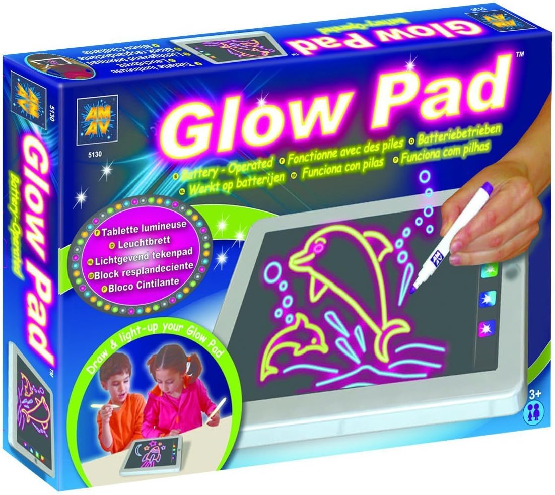 AMAV Glow Pad-可擕式高科技繪圖板，配有7個可互換的閃爍彩色燈。